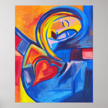 "Peace" Abstract Art Portait Painting