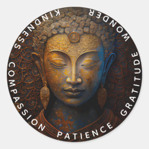 PEACE ACCORD   MEDITATION PORTRAIT CLASSIC ROUND STICKER