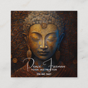 PEACE ACCORD MEDITATION PORTRAIT SQUARE BUSINESS CARD
