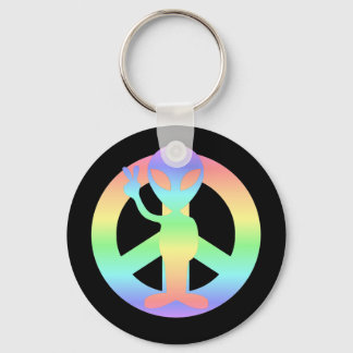 peace alien key ring