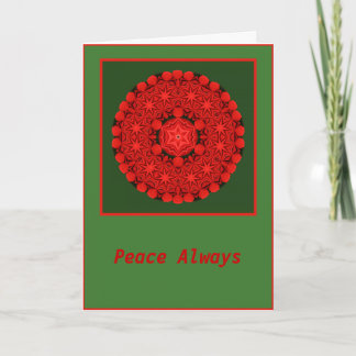 Peace Always Holiday Bow Mandala Card