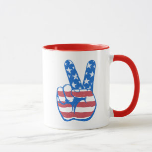 Peace American Flag Pattern Mug