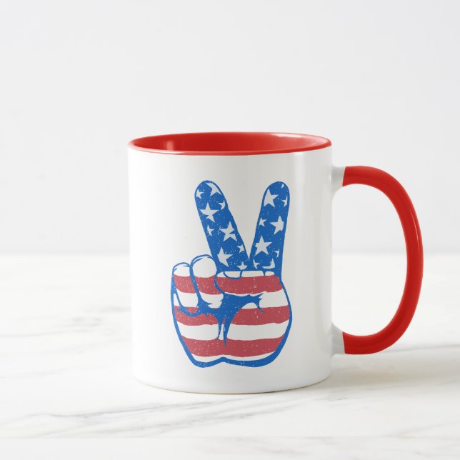 Peace American Flag Pattern Mug (Right)