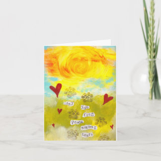 Peace Among Tears Blank Pet Sympathy Card