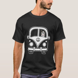 Peace Amp Love Funny Poodle In Hippie Bus T-Shirt