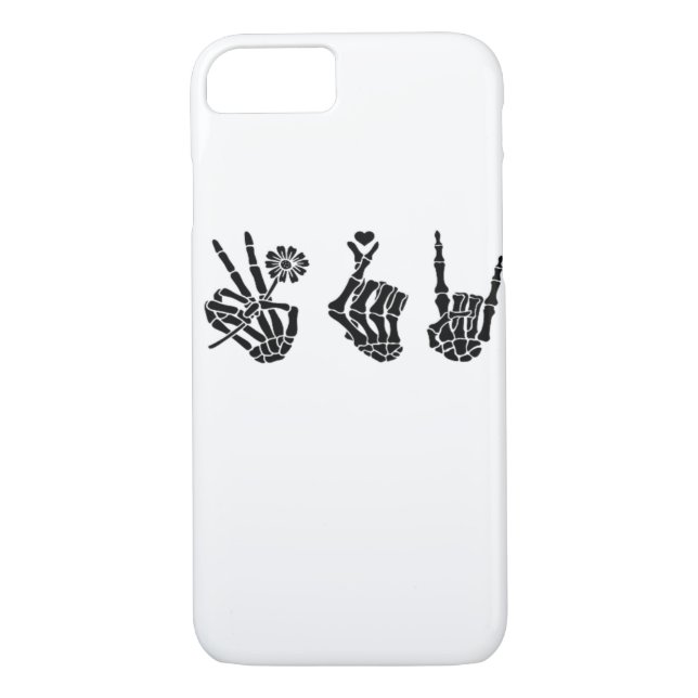 Peace And And Roll Skeleton Hands Classic Case-Mate iPhone Case (Back)