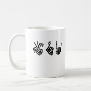 Peace And And Roll Skeleton Hands Classic Coffee Mug
