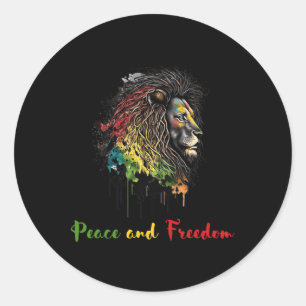 Peace And Freedom Black History African Heritage Classic Round Sticker