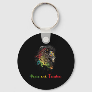 Peace And Freedom Black History African Heritage Key Ring