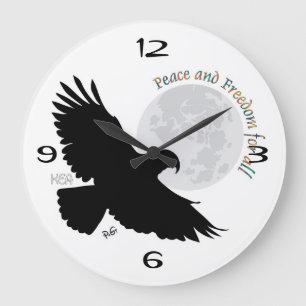Peace and freedom for all large clock