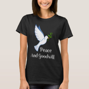 Peace and Goodwill Dove Seasonal Design T-Shirt