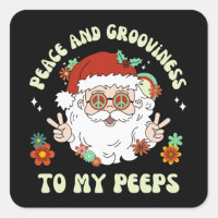 Peace And Grooviness Peeps Hippie Santa Christmas