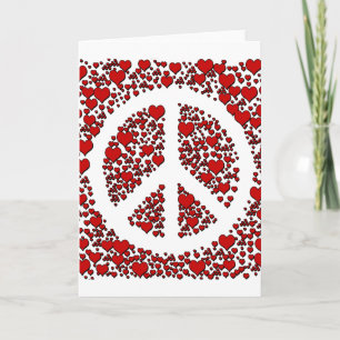 Peace and Hearts. Holiday Card