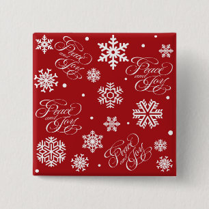 Peace and joy 15 cm square badge