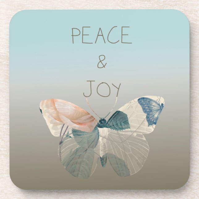 Peace and Joy Butterfly Coaster (Front)
