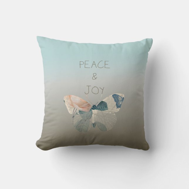 Peace and Joy Butterfly Cushion (Front)