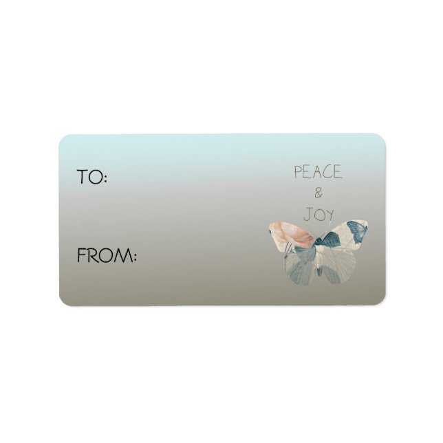 Peace and Joy Butterfly Label (Front)