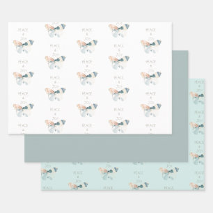 Peace and Joy Butterfly Wrapping Paper Sheet