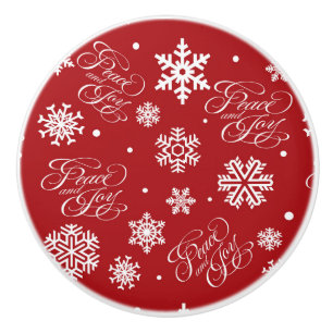 Peace and joy ceramic knob