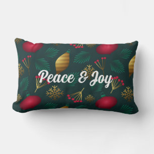 Peace And Joy Christmas Lumbar Pillow