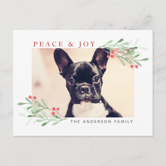 Peace and Joy Christmas PostCard (Front)
