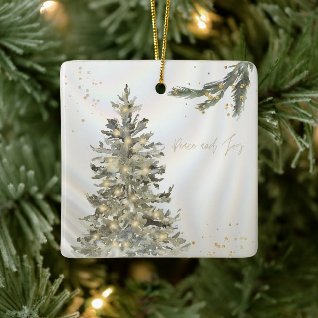Peace and Joy Christmas Tree Ornament (Tree)
