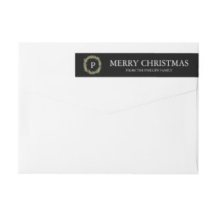 Peace and Joy - Christmas wreath Wrap Around Label