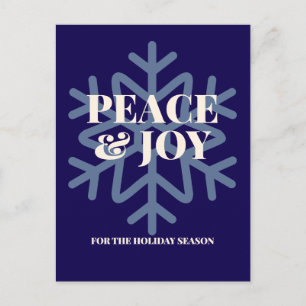 Peace and Joy for the Holiday Season Typography Postcard