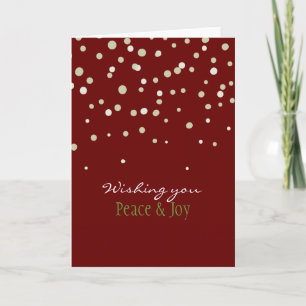 Peace and Joy Gold Confetti Holiday Card
