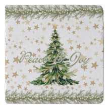 Peace And Joy Green Christmas Tree 