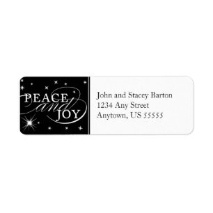 Peace and Joy Holiday Return Address Label