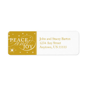 Peace and Joy Holiday Return Address Label