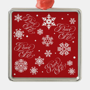 Peace and joy metal tree decoration