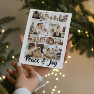 Peace and Joy Photo Christmas Personalised Holiday Card