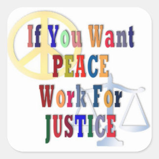 Peace and Justice Square Sticker