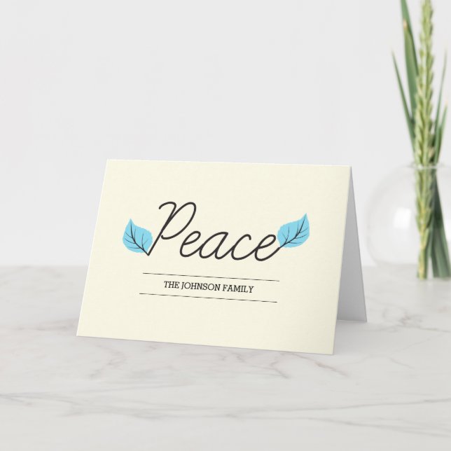 peace and leaves holiday card (Front)
