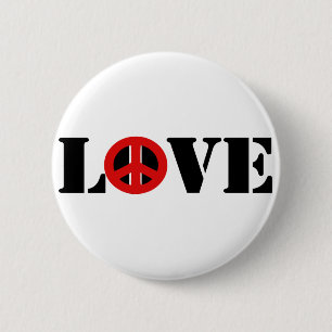 Peace and Love 6 Cm Round Badge