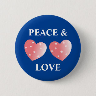 Peace And Love 6 Cm Round Badge