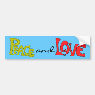 Peace and Love Bumper Sticker