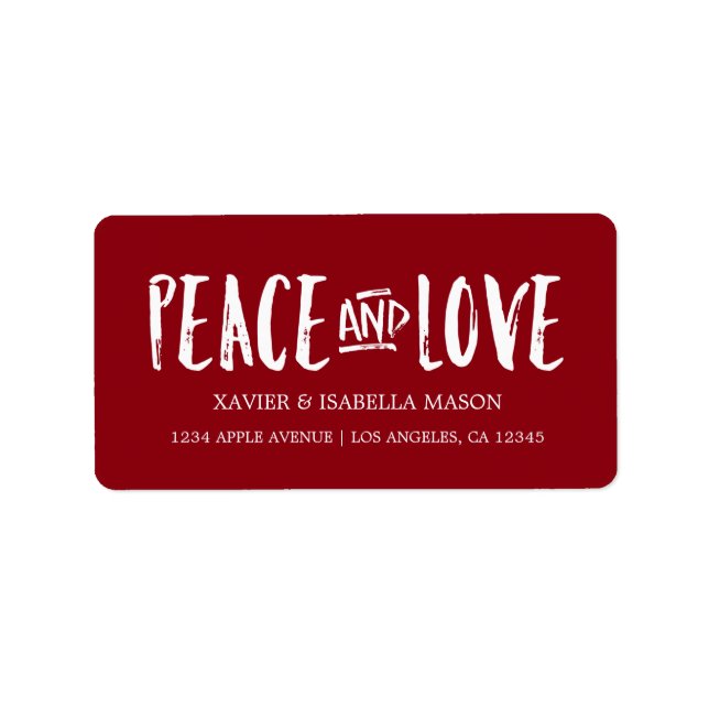 Peace And Love | Choose Background Colour Label (Front)