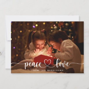 Peace and Love Christmas Holiday Photo Card