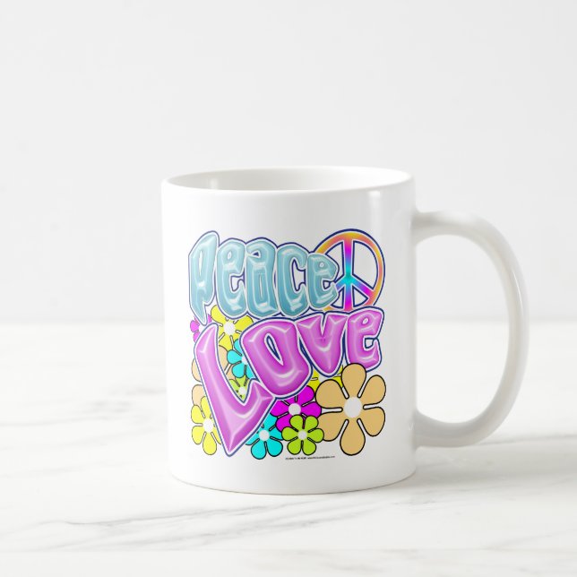 Peace And Love Coffee Mug (Right)