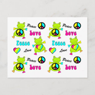 Peace and Love Frogs Postcard