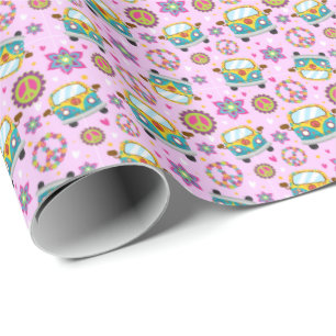 Peace and Love, Hippie Van Wrapping Paper