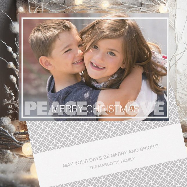 Peace and Love Holiday Photo Card (Creator Uploaded)