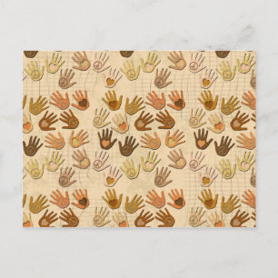 PEACE AND LOVE IN HANDS POSTCARD