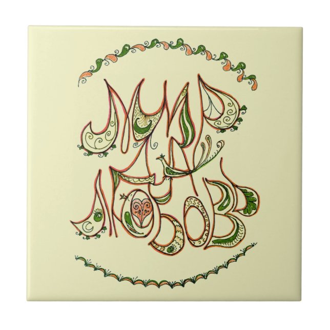 "Peace and Love" (in Russian) Tile (Front)