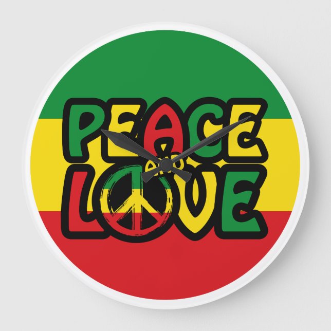 PEACE and LOVE Large Clock (Front)