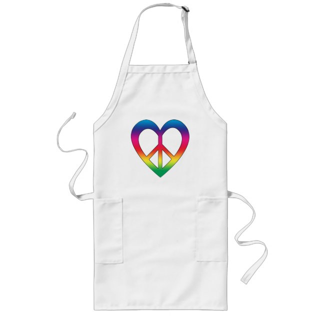 Peace and Love Long Apron (Front)