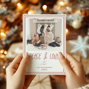 Peace and Love Minimalist Christmas Card
